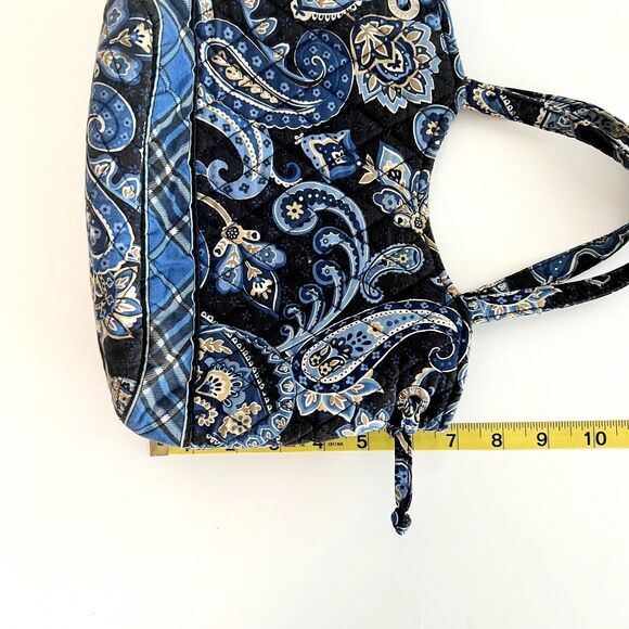 Vera Bradley Small Handbag Windsor Navy Blue Floral and Plaid - Picture 8 of 8